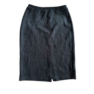 Free people black polka dot pencil skirt sz large